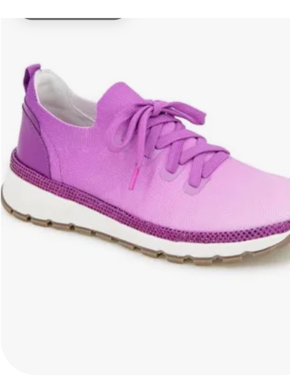 Kenneth Cole Reaction Purple Sparkly Lavender Knit Lace-Up Sneakers